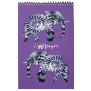 Calendrier Bien-être animal - Silhouette éléphante Fractale 2