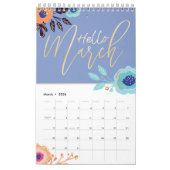 Calendrier Bienvenue À Une Nouvelle Année De Citations Floral (Mar 2026)
