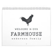 Calendrier Bienvenue dans notre ferme Country Rustic Rooster (Protection)
