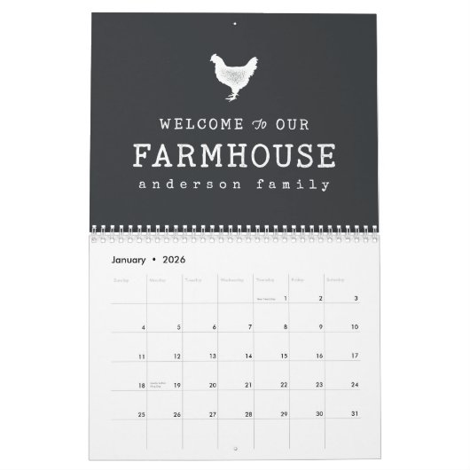 Calendrier Bienvenue dans notre ferme Pays Poulet rustique (Jan 2026)