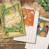 Calendrier Birds and Botanicals Illustrations 2026 Vintage