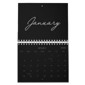 Calendrier Black and White Elegant Modern Script 2026 (Jan 2026)