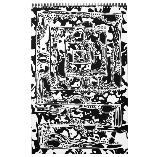 Calendrier Black and White Geometric Art 25 (Protection)