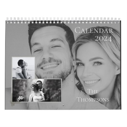 Calendrier Black And White Modern 2 Photo 2024 (Protection)
