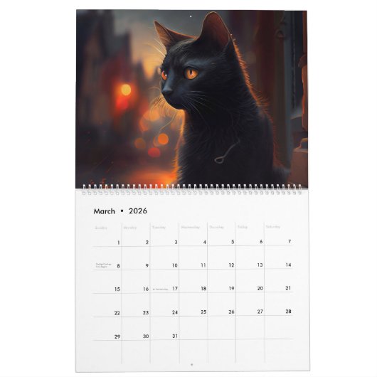 Calendrier  Black Cat (Mar 2026)