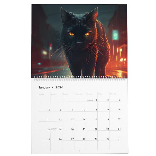 Calendrier Black Cat (Jan 2026)