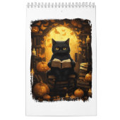 Calendrier Black Cat Lecture Livres Citrouille Automne Enseig (Protection)