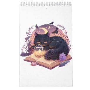 Calendrier Black Cat Witchy Spellbook Éffrayant Halloween Mag