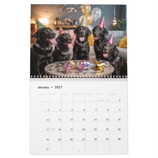 Calendrier Black Lab Calendar (Jan 2027)