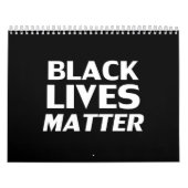 Calendrier Black Lives Matter noir blanc typographie moderne (Protection)