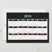Calendrier Black Mini Magnet 2019 (Recto)