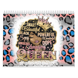 Calendrier Black Queen Melanin Femme Peau Brown Sista Magie