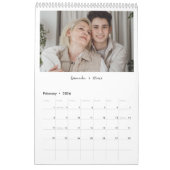 Calendrier Black White Minimalist Family Photo 2026 Monthly  (Feb 2026)