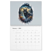 Calendrier Black Wolves Snowy Northern Forest Calendar (Feb 2026)