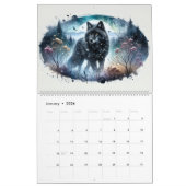 Calendrier Black Wolves Snowy Northern Forest Calendar (Jan 2026)