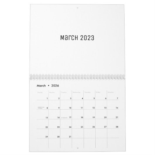 Calendrier blanc (Mar 2026)