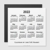 Calendrier blanc 2022 par Janz 5x5 Magnet (Devant / Derrière)