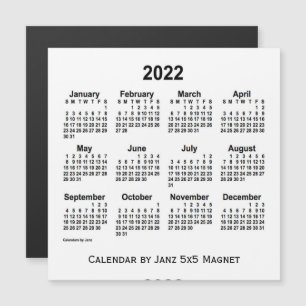 Calendrier blanc 2022 par Janz 5x5 Magnet