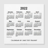 Calendrier blanc 2022 par Janz 5x5 Magnet (Devant)