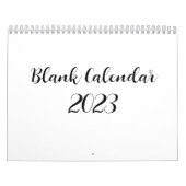 Calendrier blanc 2023 avec texte de script (Protection)