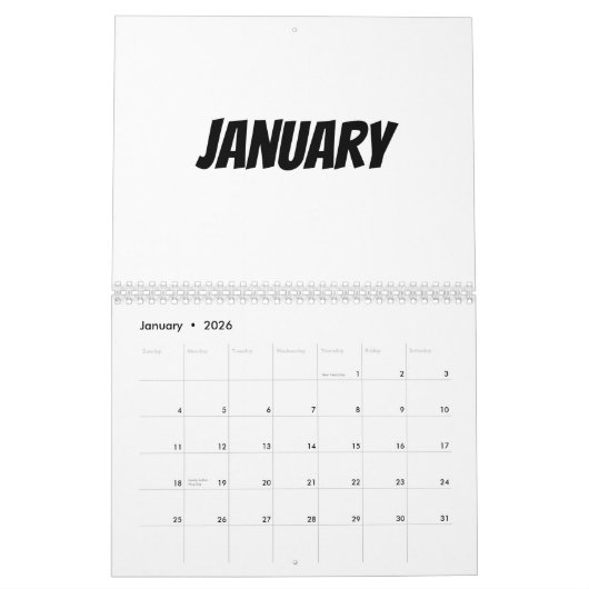 Calendrier Blanc 2023 - Personnalisé Avec Vacances (Jan 2026)