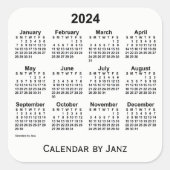 Calendrier blanc 2024 par Sticker Carré Janz (Devant)