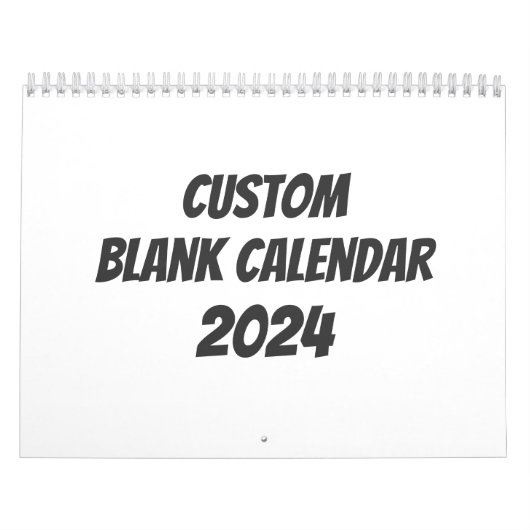 Calendrier Blanc 2024 - Personnalisé Avec Vacances (Protection)