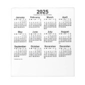 Calendrier blanc 2025 par Bloc-notes Janz 5.5x6 (Devant)