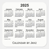 Calendrier blanc 2025 par Sticker Carré Janz (Devant)