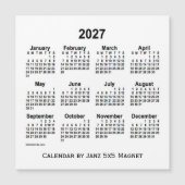 Calendrier blanc 2027 par Janz 5x5 Magnet (Devant)