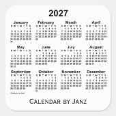 Calendrier blanc 2027 par Sticker Carré Janz (Devant)