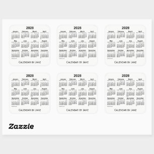 Calendrier blanc 2028 par Sticker Carré Janz