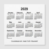 Calendrier blanc 2029 par Janz 5x5 Magnet (Devant)