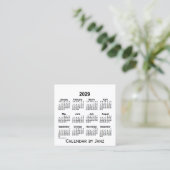 Calendrier blanc 2029 par Janz Carte de visite Car (Debout devant)