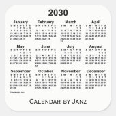 Calendrier blanc 2030 par Sticker Carré Janz (Devant)