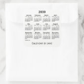 Calendrier blanc 2030 par Sticker Carré Janz (Sac)