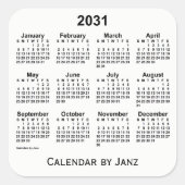 Calendrier blanc 2031 par Sticker Carré Janz (Devant)
