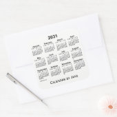 Calendrier blanc 2031 par Sticker Carré Janz (Enveloppe)