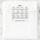Calendrier blanc 2031 par Sticker Carré Janz (Sac)