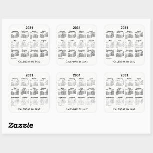 Calendrier blanc 2031 par Sticker Carré Janz