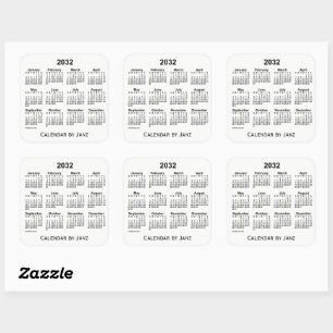 Calendrier blanc 2032 par Sticker Carré Janz