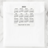 Calendrier blanc 2033 par Sticker Carré Janz (Sac)