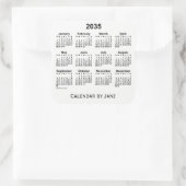 Calendrier blanc 2035 par Sticker Carré Janz (Sac)