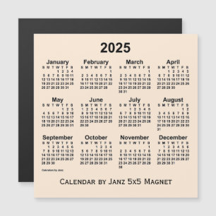 Calendrier blanc antique 2025 par Janz 5x5 Magnet