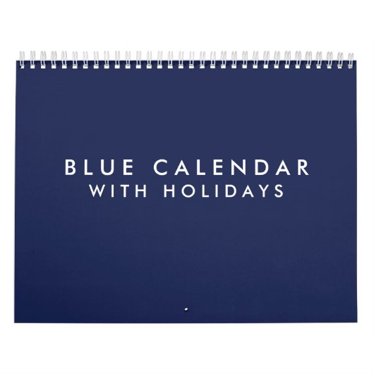Calendrier Blanc Bleu Avec Vacances 2025 (Protection)