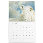 Calendrier blanc d'art de lions (Mar 2027)