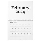 Calendrier Blanc Personnalisé 2024 Avec Vacances (Feb 2026)