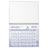 Calendrier Blanc Vert Avec Vacances Pour Enfants (Jan 2026)