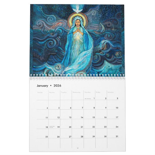 Calendrier Blessed Mother Mary Calendar of Catholic images (Jan 2026)