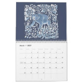 Calendrier Bleu & Blanc Forêt Animaux Forêt Forêt Boisée Flor (Mar 2027)
